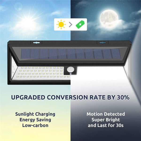 54 90 LED Solar Motion Sensor Light Outdoor Garden Security Wall Lamp Floodlight