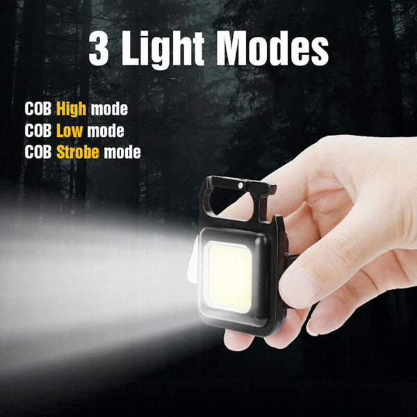 Mini Led Flashlight Portable Work Light Pocket USB Keychains Rechargeable Brigh