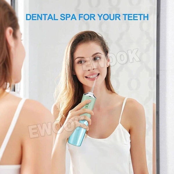 Cordless Oral Irrigator Water Jet Dental Teeth Flosser Tooth Cleaner 4 Nozzles - Lets Party