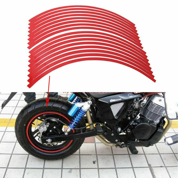 Motorcycle Car Rim Stripe Wheel Decal Tape Stickers Strips Reflective Car Bike