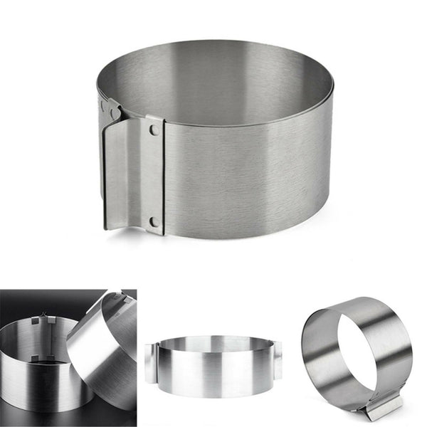 2PCS Adjustable Mousse Round Cake Mold Stainless Steel Baking Mould Baking Tool