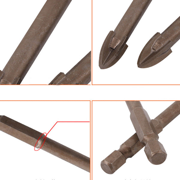 10x Marble Glass Drill Bit Tile Porcelain Drill Bit Carbide Hex Spear Head 6mm