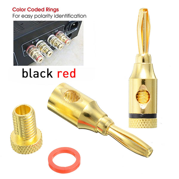 20/40PCS 4mm Banana Plug Gold Plated Musical Audio Speaker Cable Wire Connector - Lets Party