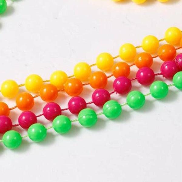 70s/80s Theme Neon Plastic Beads Long Necklace Bracelets Costume Hot Disco Fancy