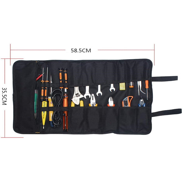 22 Pocket Tool Roll Fold Spanner Canvas Case Wrench Storage Bag Multifunctional