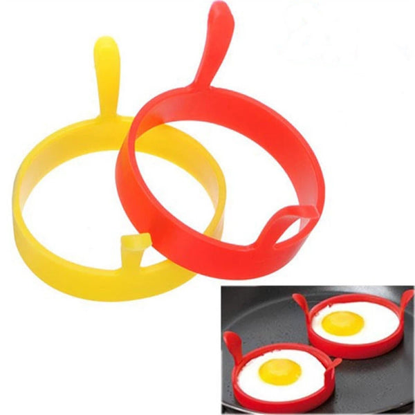 4/8X Silicone Egg Rings Tools Kitchen Fried egg Pancake Handles Non Stick Baking - Lets Party