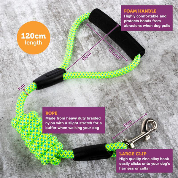 Nylon Dog Training Leash Heavy Duty Pet Strong Rope Recall Lead Walk Tracking AU