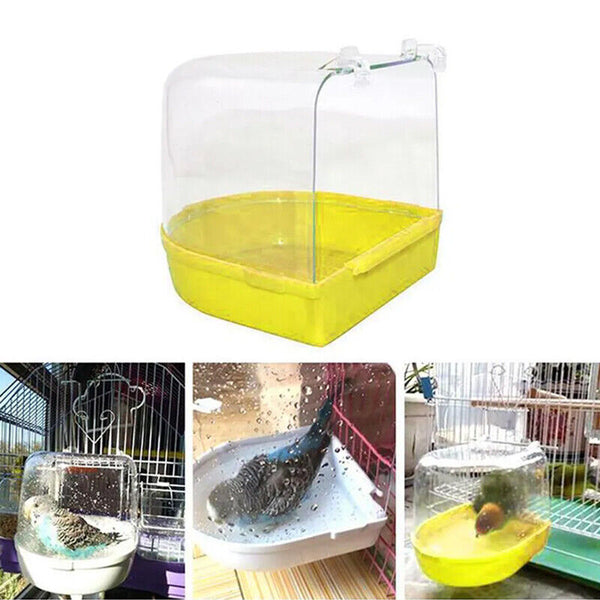 Bird Water Bath Tub For Pet Cage Hanging Bowl Parrot Birdbath Pet Cleaning AU