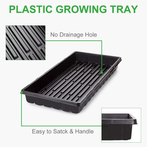10 Pcs Garden Black Plastic Rectangle Plant Seedling Propagation Seeding Tray AU