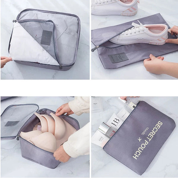 7Pcs Travel Luggage Organizer Set Bags Storage Pouches Suitcase Backpack Storage