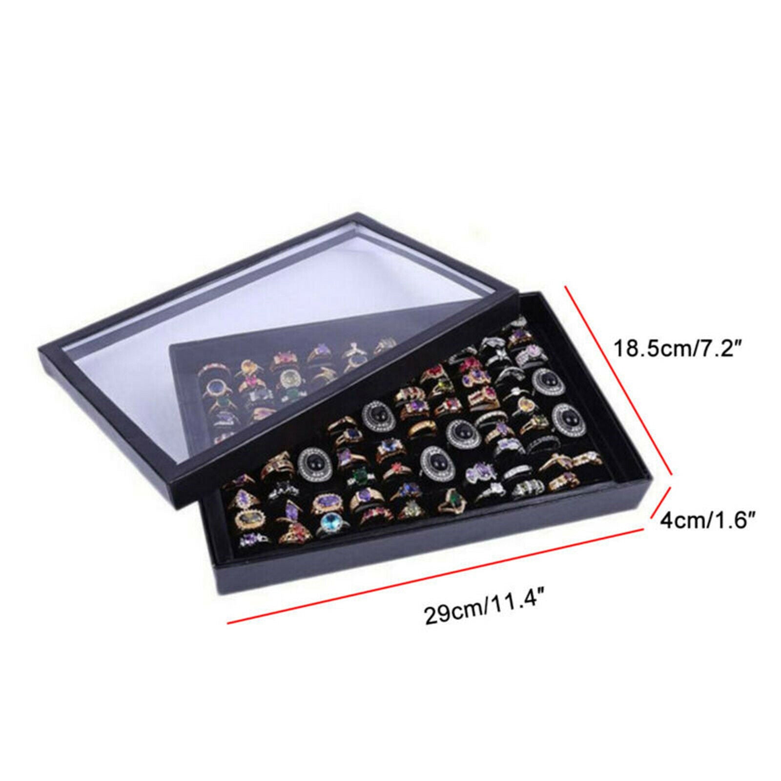100-slot Jewelry Ring Display Organizer Case Tray Holder Earring Storage Box AU