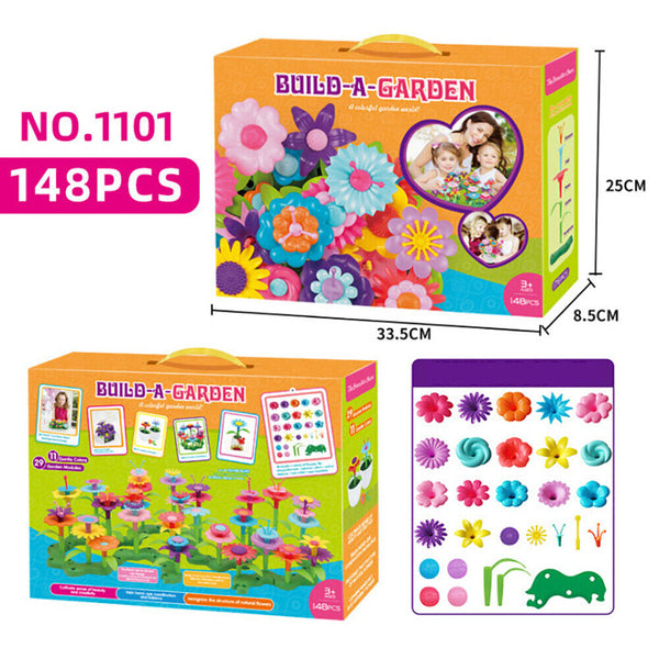 46/98/148PCS Flower Garden Building Toys Children DIY Build Bouquet Sets Gift
