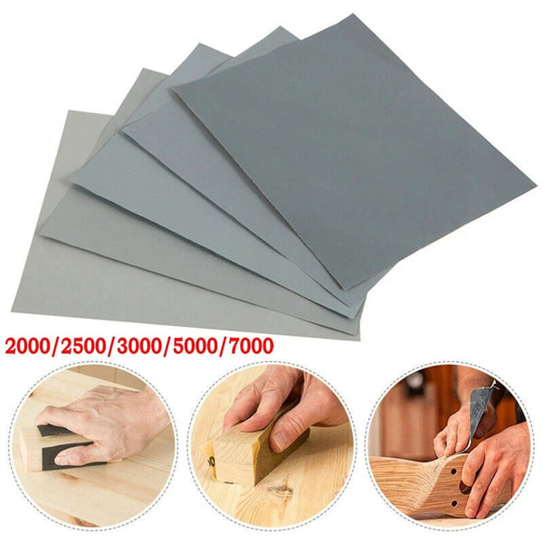 5PCS Abrasive Sheet 2000-7000 Grit Waterproof Wet Dry Sandpaper Sanding Paper AU