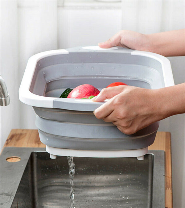 Camping Picnic Foldable Chopping Cutting Board Collapsible Strainer Basket Drain