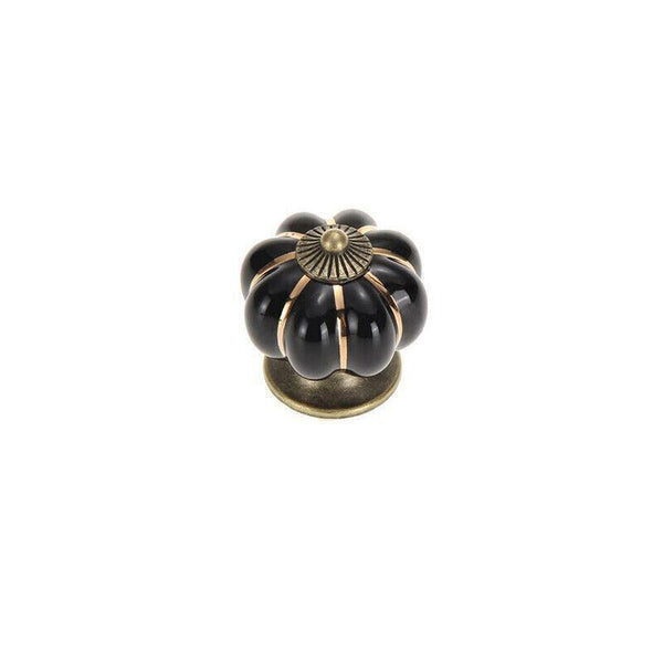 Vintage Ceramic Doorknobs Pumpkin Cupboard Kitchen Cabinet Drawer Pull Handle AU