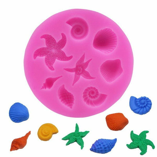 Sea Shell Starfish Silicone Fondant Cake Sugarcraft Mould Chocolate Baking Mold