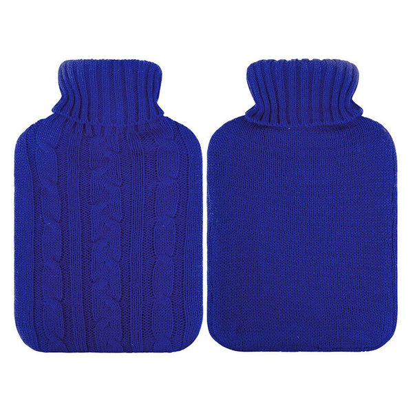 2 Litre HOT WATER BOTTLE Knitted Cover Winter Warm Rubber Bag Relaxing Warmer AU