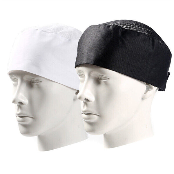 Kitchen Cooking Hat Breathable Mesh Top Skull Cap Catering Chef Hats Adjustable