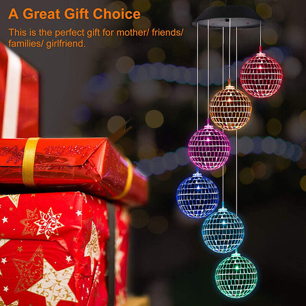 Colour Changing Wind Chimes LED Light Hanging Decor Outdoor Solar Powered Garden