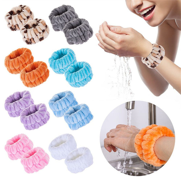 1X Face Wash Wristbands Microfiber Absorbent Wrist Washband Washing Face Spa New