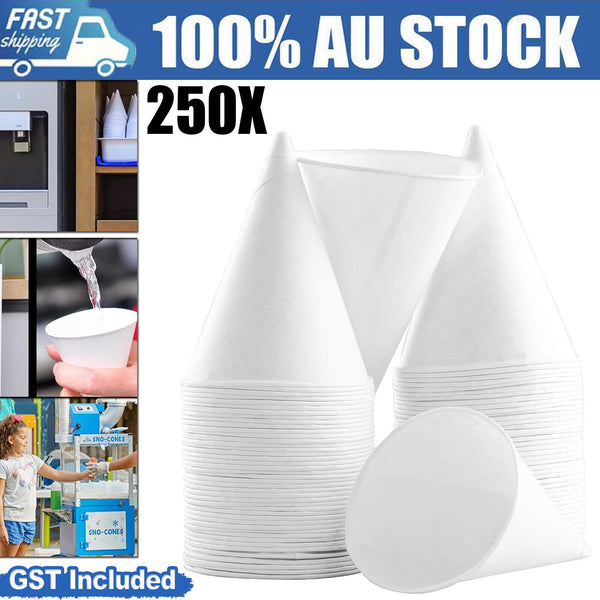 Cone Cups Snow Cone Cups Coated Leakproof Cone Cups for Slush Shave