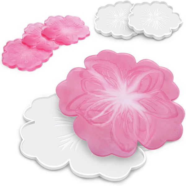 Silicone Flower Coaster Pad Coaster Resin Casting Mold Epoxy Mould Silicone DIY - Lets Party