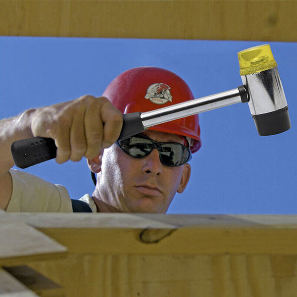 25MM Rubber Mallet Soft Face Hammer Double Side Grip Handle Shaft DIY No Harm AU