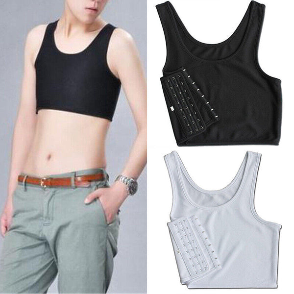 Breathable Short Chest Undershirt Buckle for Tomboy Vest Flat Trans Binder LesAU