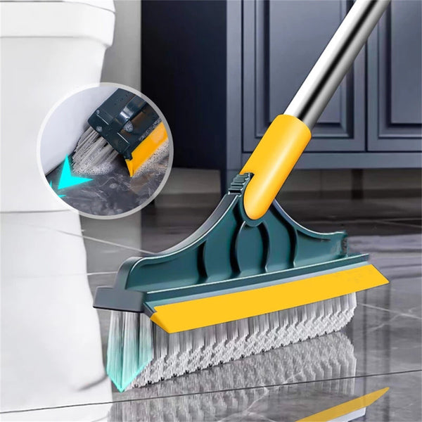 2 in 1 Floor Brush Scrub Brush with Long Handle Bathroom Wiper W/ 120 Degree #T - Lets Party