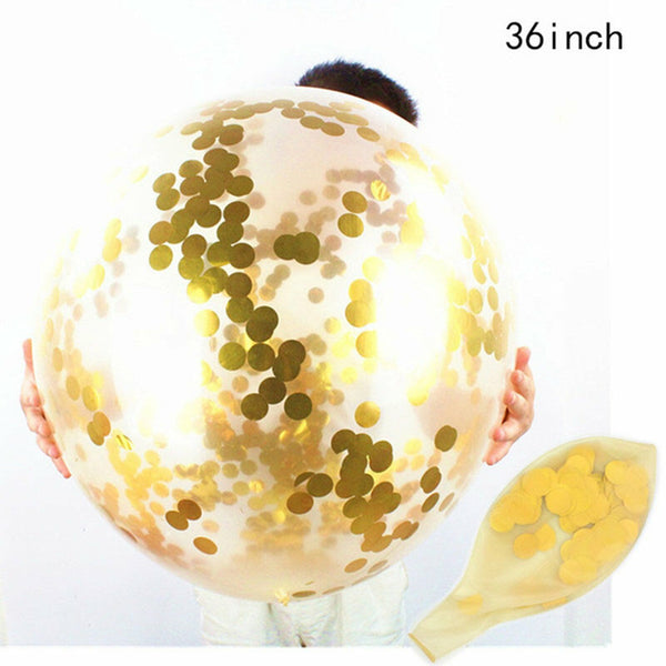Giant 90cm Confetti Balloons Glitter Clear Latex Birthday Party Wedding Balloon