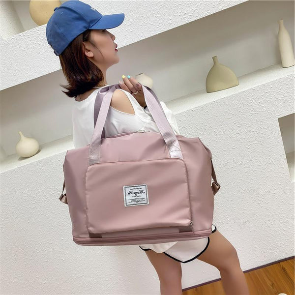 Women Large Capacity Collapsible Travel Bag Expandable Waterproof Duffel Bag New