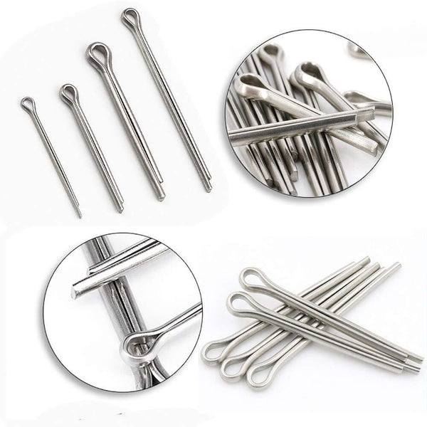 460PCS Stainless Steel Cotter Pin Assortment Set 6 Sizes Split Pins Spring Kit