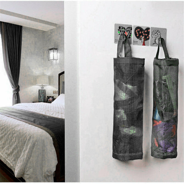 Plastic Bag Holder Dispenser Mesh Storage Tash Garbage Bags Organizer Hanging AU