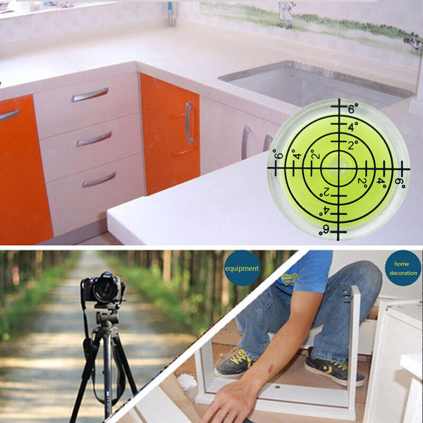 10x Green Bullseye Spirit Level Large Round Circular Bubble Vial Measuring 32mm