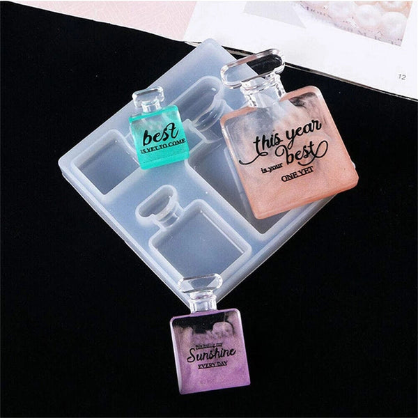 2PCS Silicone Perfume Bottle Patch Mold DIY Making Crystal Epoxy Resin Crystal
