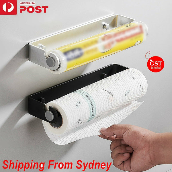 Paper Towel Holder Kitchen Bathroom Roll Tissue Space aluminum Wall Mount Rack