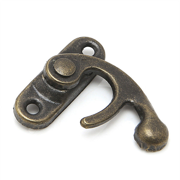 Antique Metal Catch Curved Buckle Horn Lock Clasp Hook Jewelry Box Pad ❤