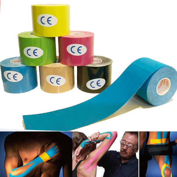 6x Athletic Elastic Physio Sports Kinesiology Rock Tape Muscle Bandage 5cmx5m AU - Lets Party