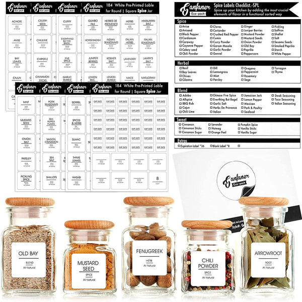 368 Jar Labels Stickers Decals Stickers Herb Spice Storage Pantry Kitchen Labels