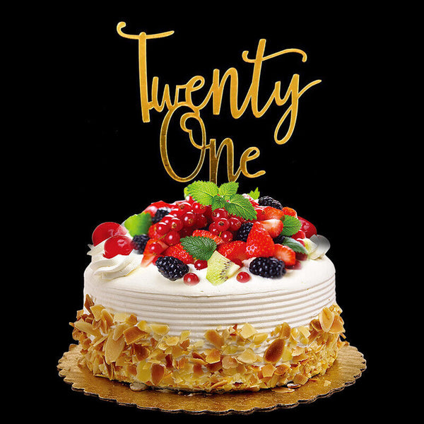 Twenty One 21st Birthday 21 Today Acrylic Cake Topper Happy Birthday Mirror New