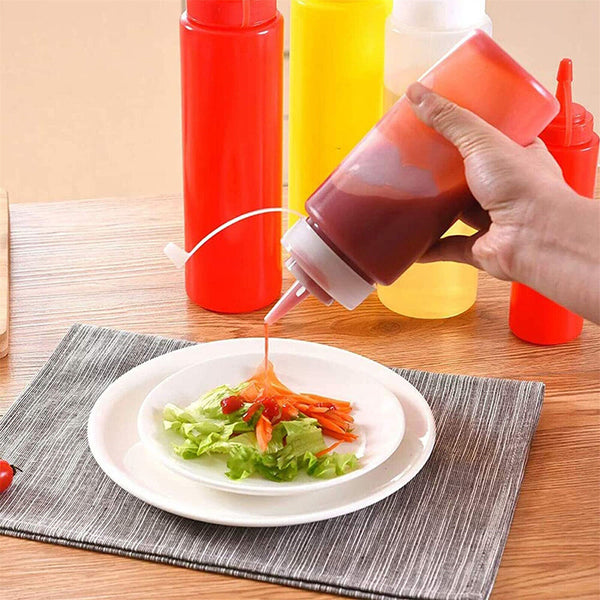 2-10X 1000ML Sauce Bottle Squeeze Bottle Plastic Condiment Dispenser Ketchup Oil