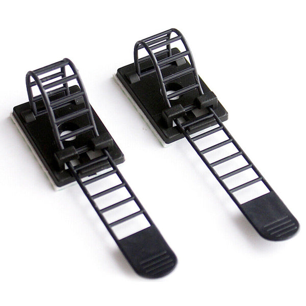 20/40/60X Adjustable Cable Clips Straps Adhesive Cord Management Wire Organizer