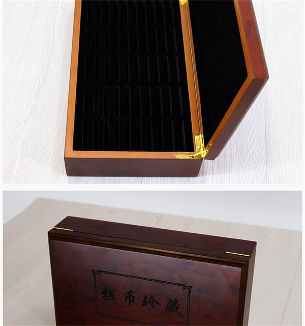 Coin Capsules 50pc – 46mm Cases with Wooden Storage Box