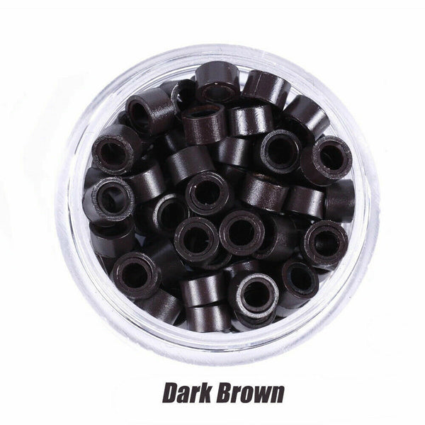 Hair Extension Micro Rings Beads 200-400x Silicone Lined MicroBead 5 x 3mm Links