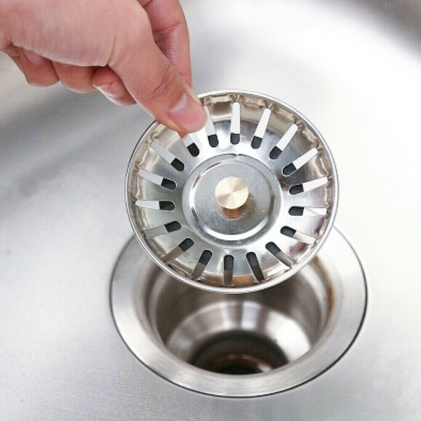 Stainless Steel Kitchen Sink Strainer Waste Plug Filter Drain Stopper AU Stock - Lets Party