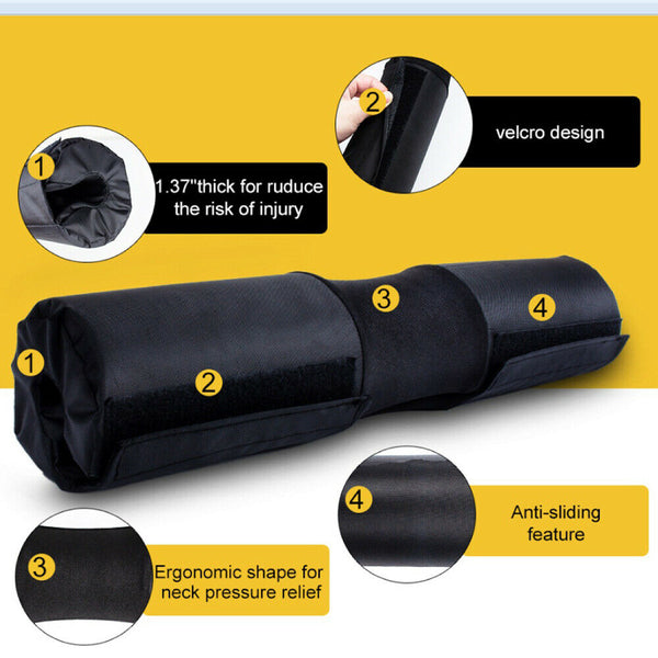 Olympic Fitness Weights Barbell Pad Squat Bar Shoulder Support Gym Weightlifting - Lets Party