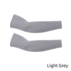 Light Grey Cooling Sport Arm Stretch Sleeves Sun UV Protection Covers Cycling Golf Unisex