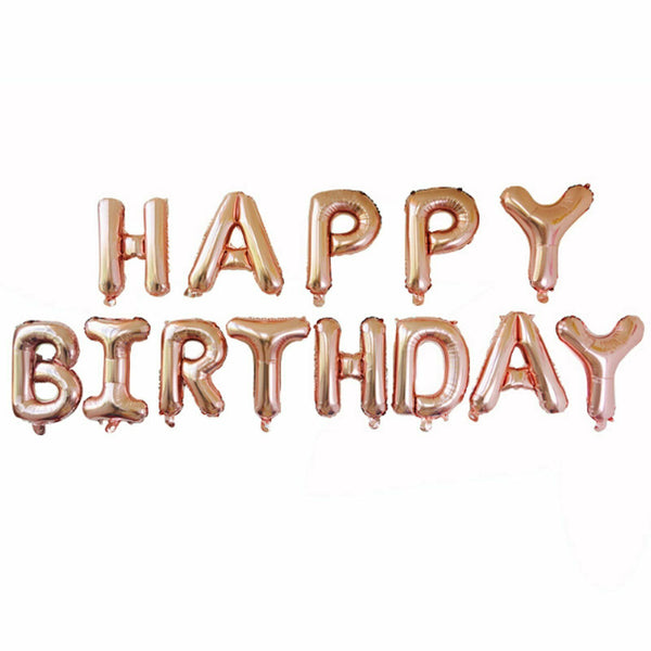 40cm 3D Happy Birthday Letters Balloons Inflating Foil Banner Bunting Celebrate - Lets Party