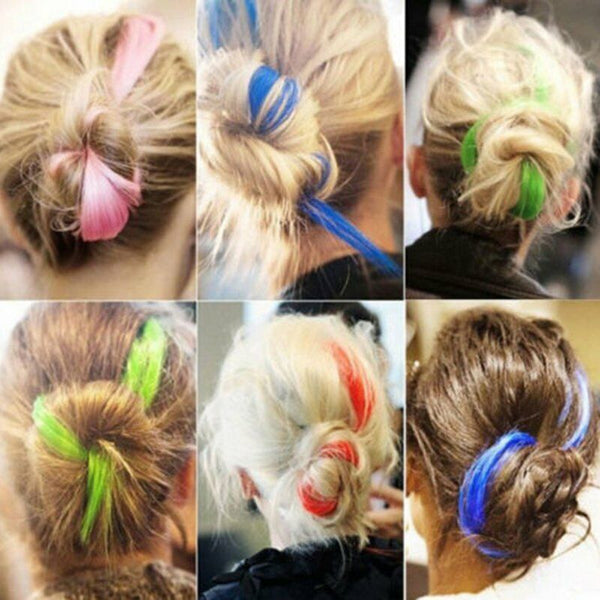 Clip On In Hair Extension Long Hair Coloured Synthetic Crochet Party Highlights