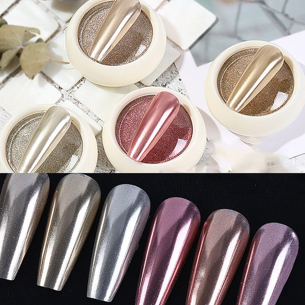 6 Colours Nail Mirror Effect Powder High Pigment Glitter Nail Art Dust Manicure